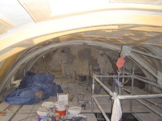 Trabajos de decoro en el interior de la Iglesia de Valle de Cerrato, Palencia