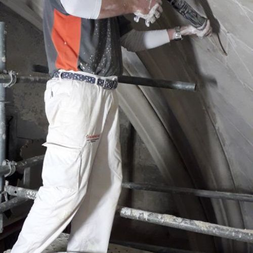 Sellado de bóveda de la iglesia de San Pedro en Astudillo